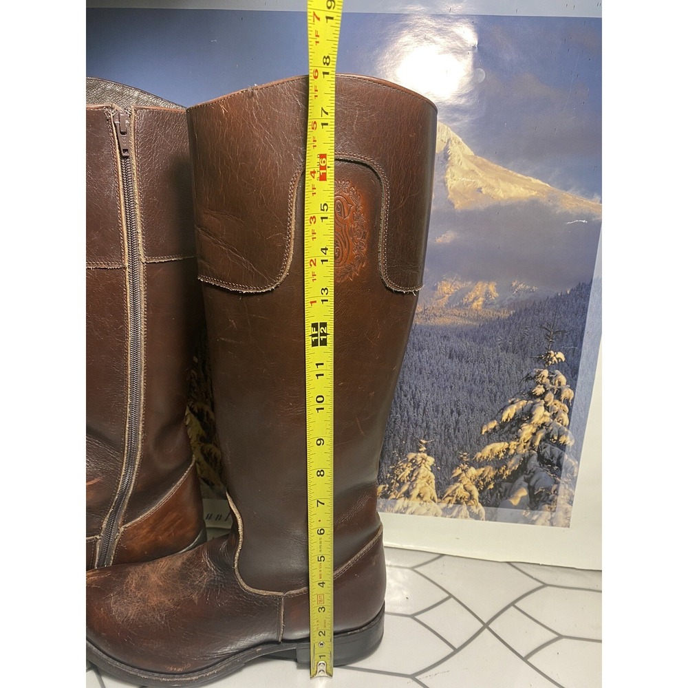 SONORA Tall Riding Boots 1080 Brown Leather Zip Knee High Womens 9.5 B